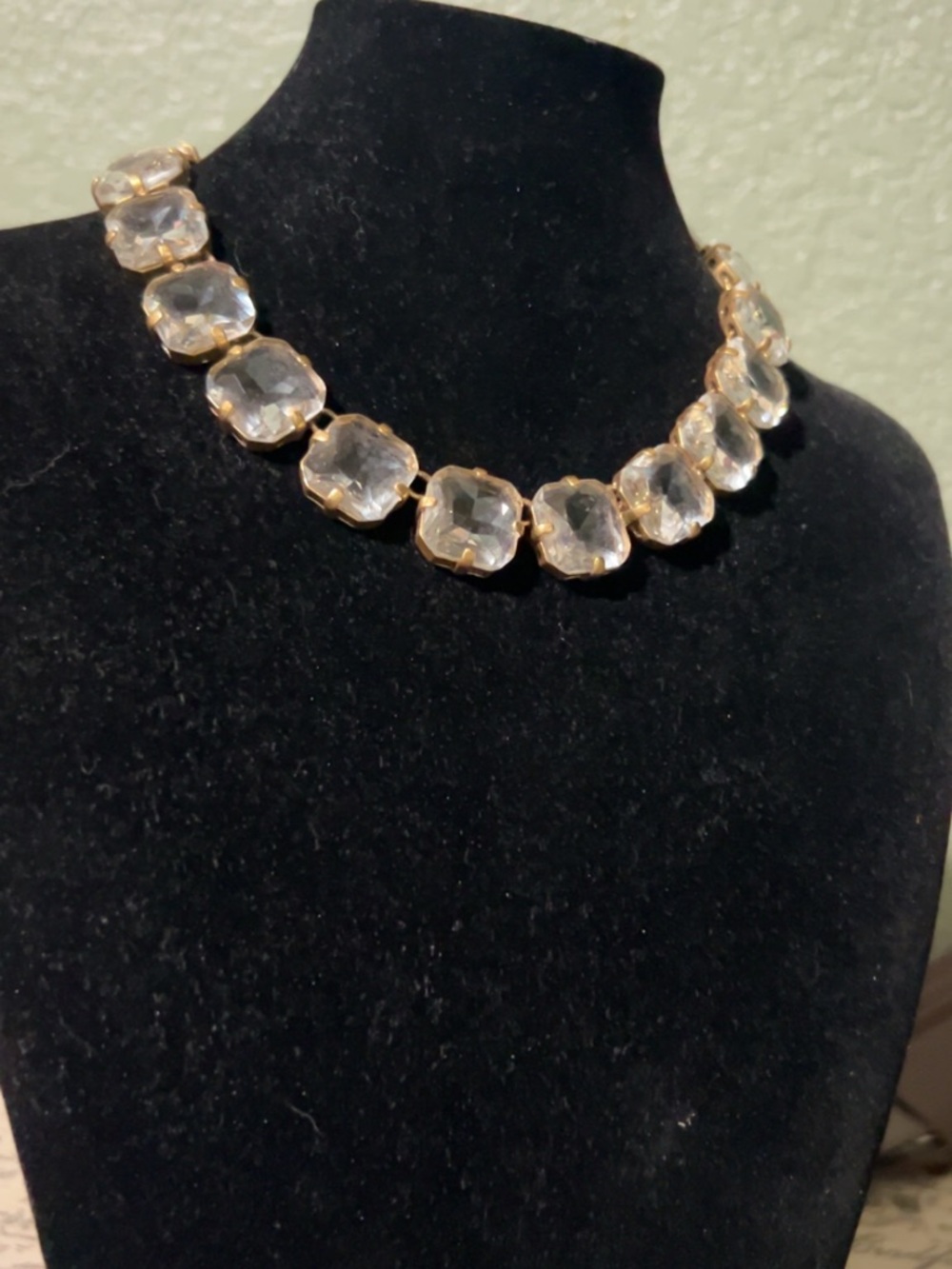 J. Crew Square Crystal Necklace
